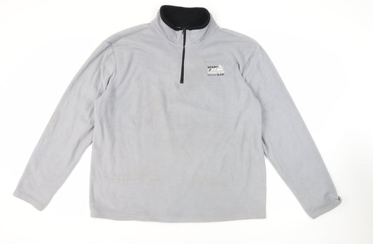 Atlas for Men Mens Grey Polyester Pullover Sweatshirt Size 2XL - Logo