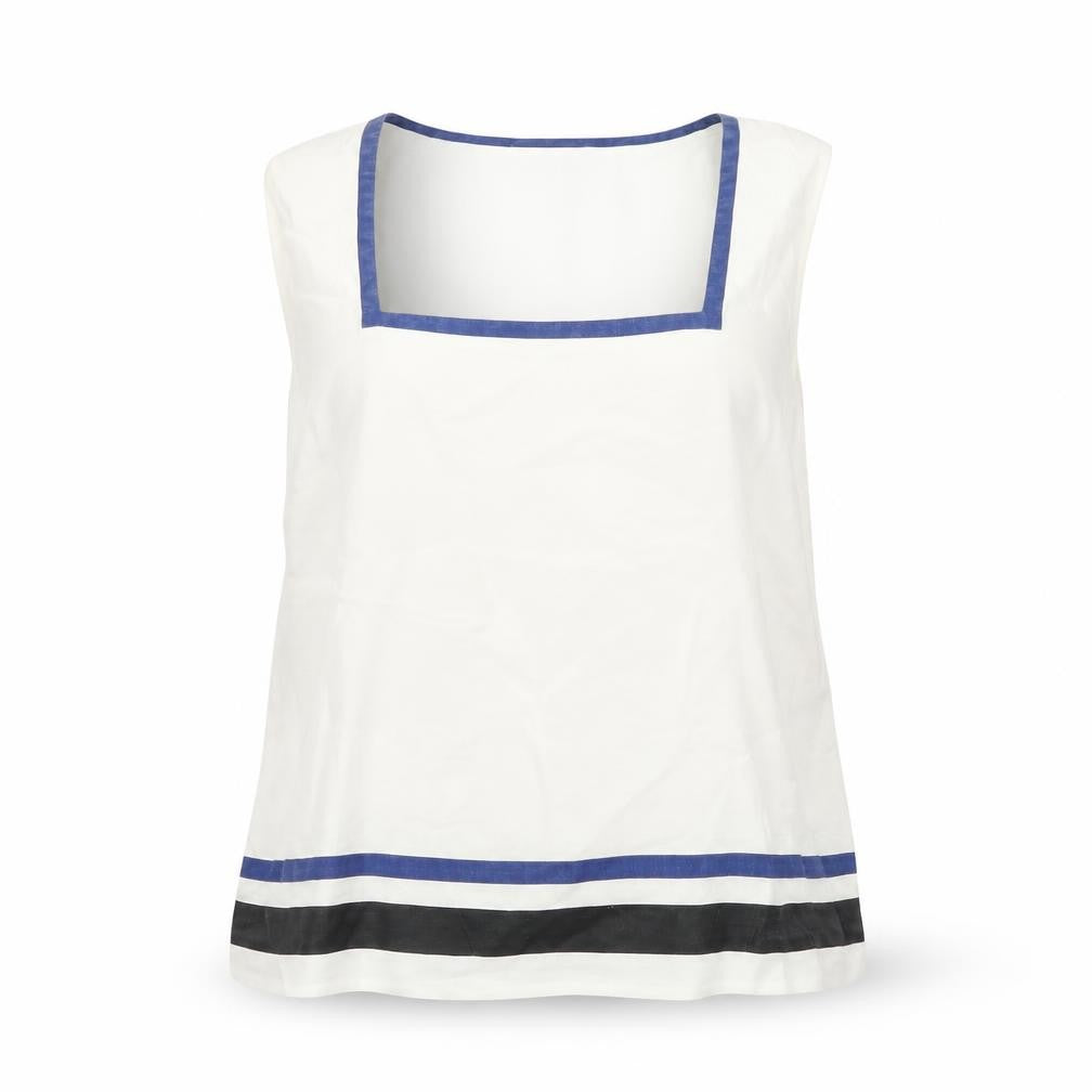 Womens UK Size 12 Alex & Co White Ramie T-Shirt