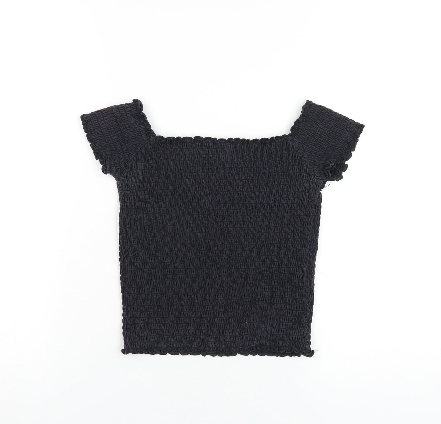 Hollister Womens Black Cotton Basic T-Shirt Size M Square Neck