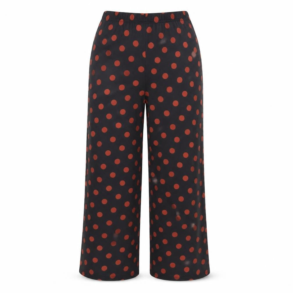 New Look Womens Black Polka Dot Polyester Trousers Size 8 L25 in Regular