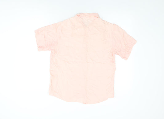 St Michael Womens Pink Viscose Basic Button-Up Size 12 Collared