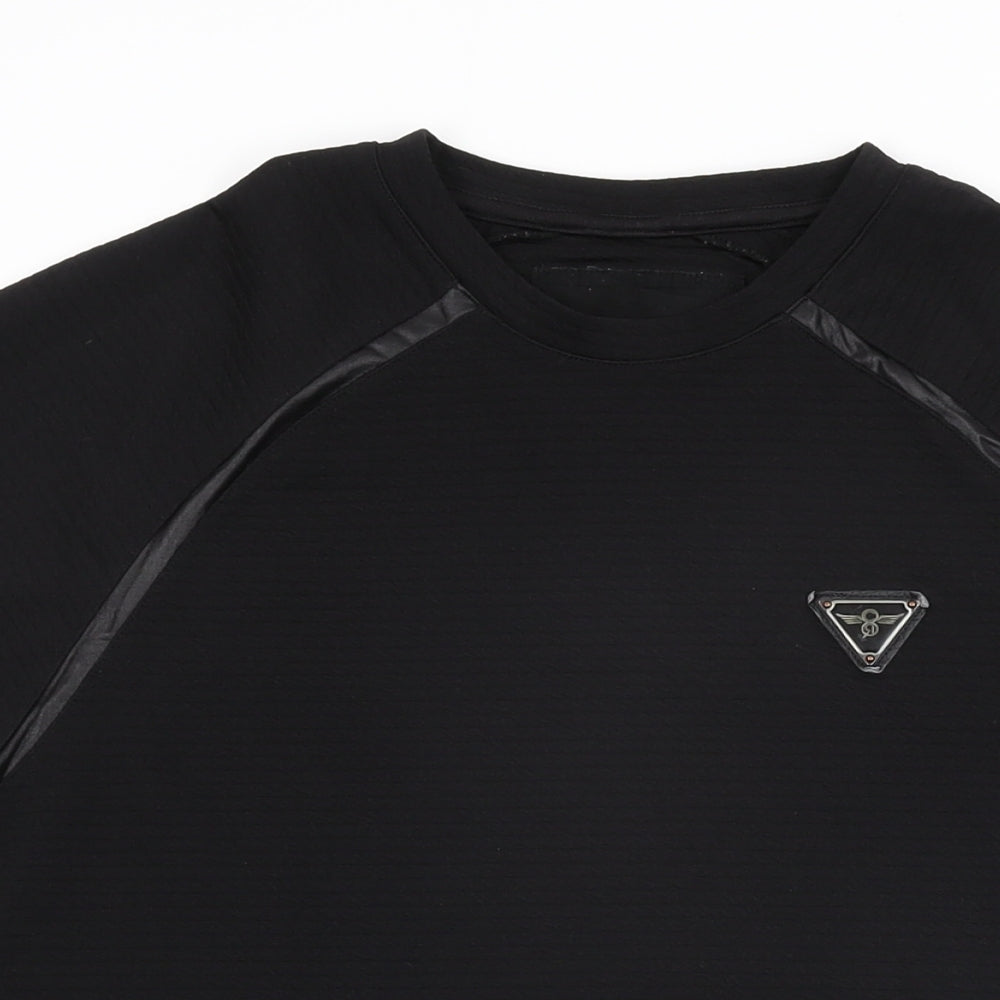 Creative Recreation Mens Black Polyester T-Shirt Size M Round Neck