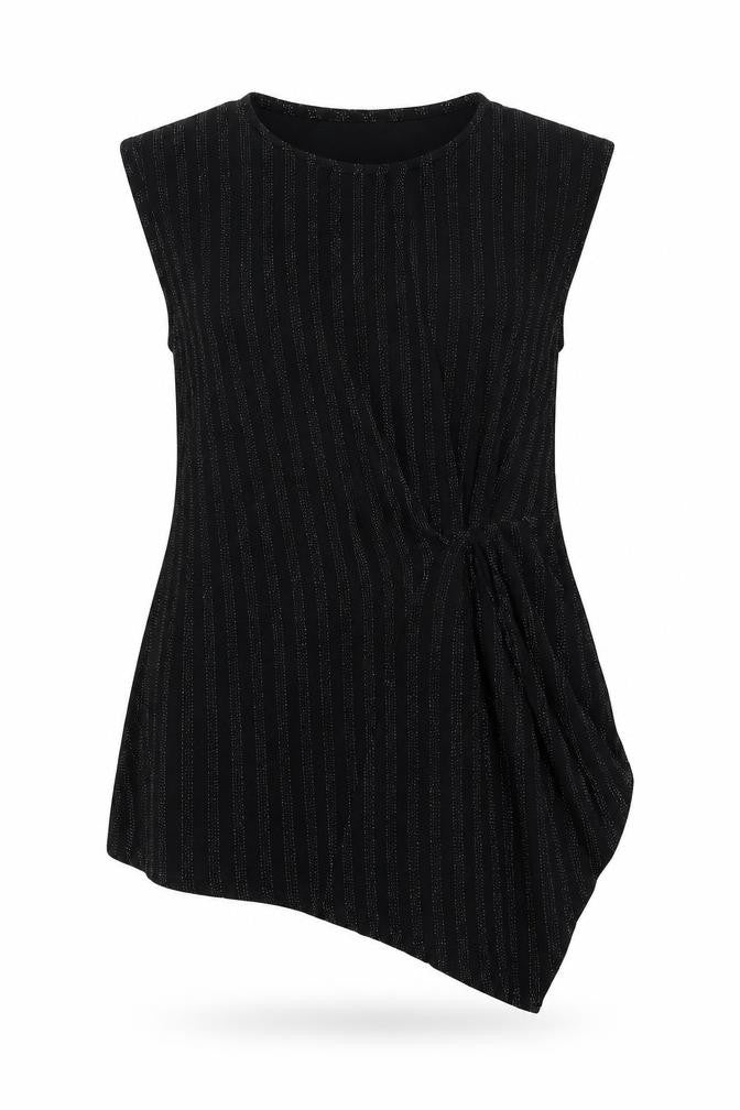Front view of Roman women’s black polyester basic t-shirt, size UK 12, round neck