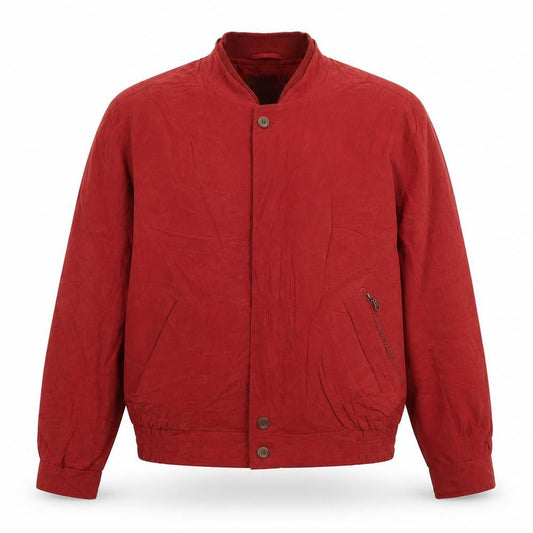 Bush Mens Red Bomber Jacket Coat Size L Zip