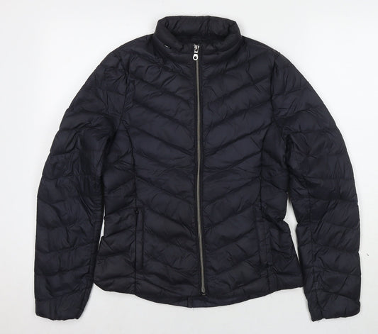 Marks and Spencer Womens Black Puffer Jacket Coat Size 6 Zip