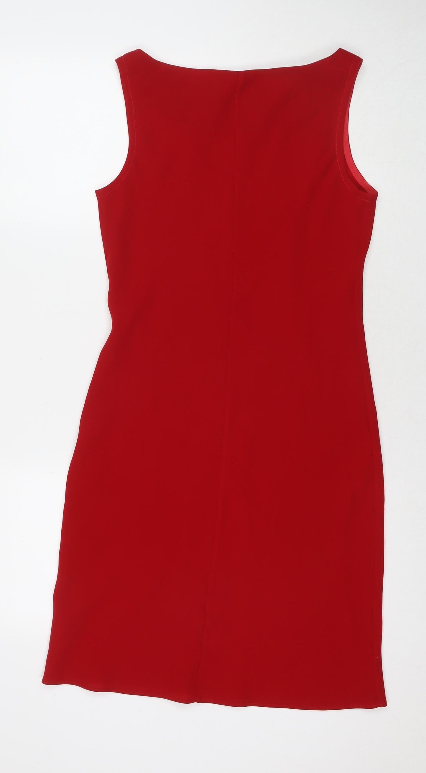 BHS Womens Red Polyester A-Line Size 12 Round Neck Pullover