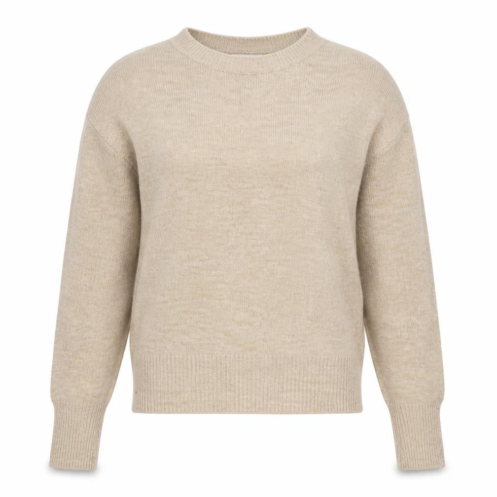 H&M Womens Beige Round Neck Acrylic Pullover Jumper Size XS