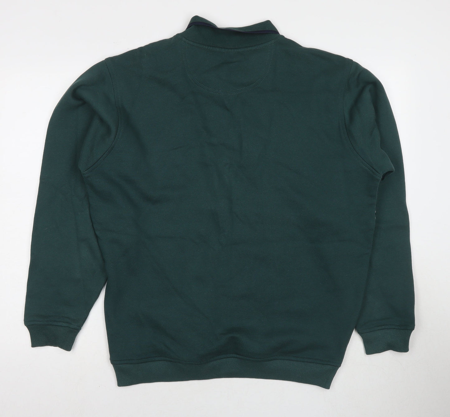 EWM Mens Green Fair Isle Cotton Pullover Sweatshirt Size M