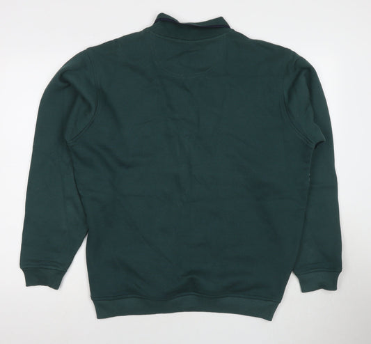 EWM Mens Green Fair Isle Cotton Pullover Sweatshirt Size M