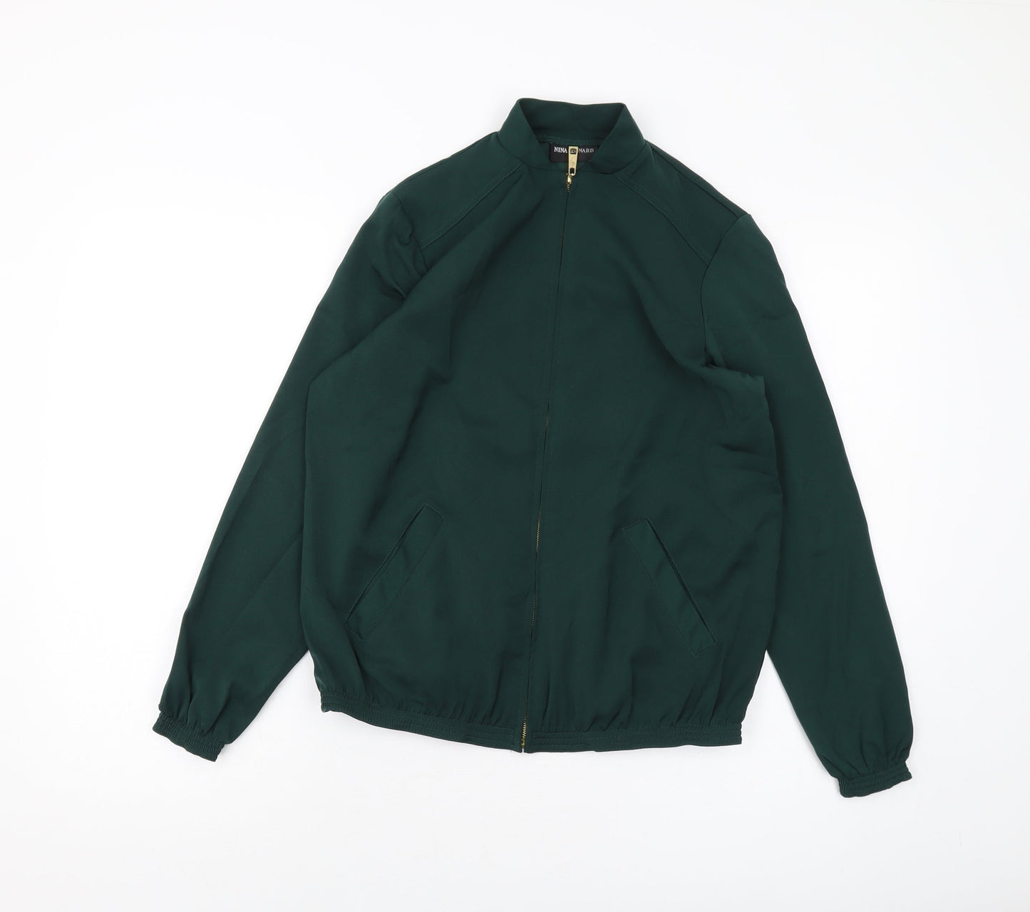 Nina Leonard Womens Green Bomber Jacket Jacket Size XS Zip