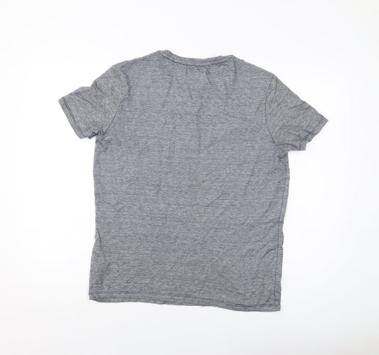 Bonobo Mens Grey Cotton T-Shirt Size M V-Neck