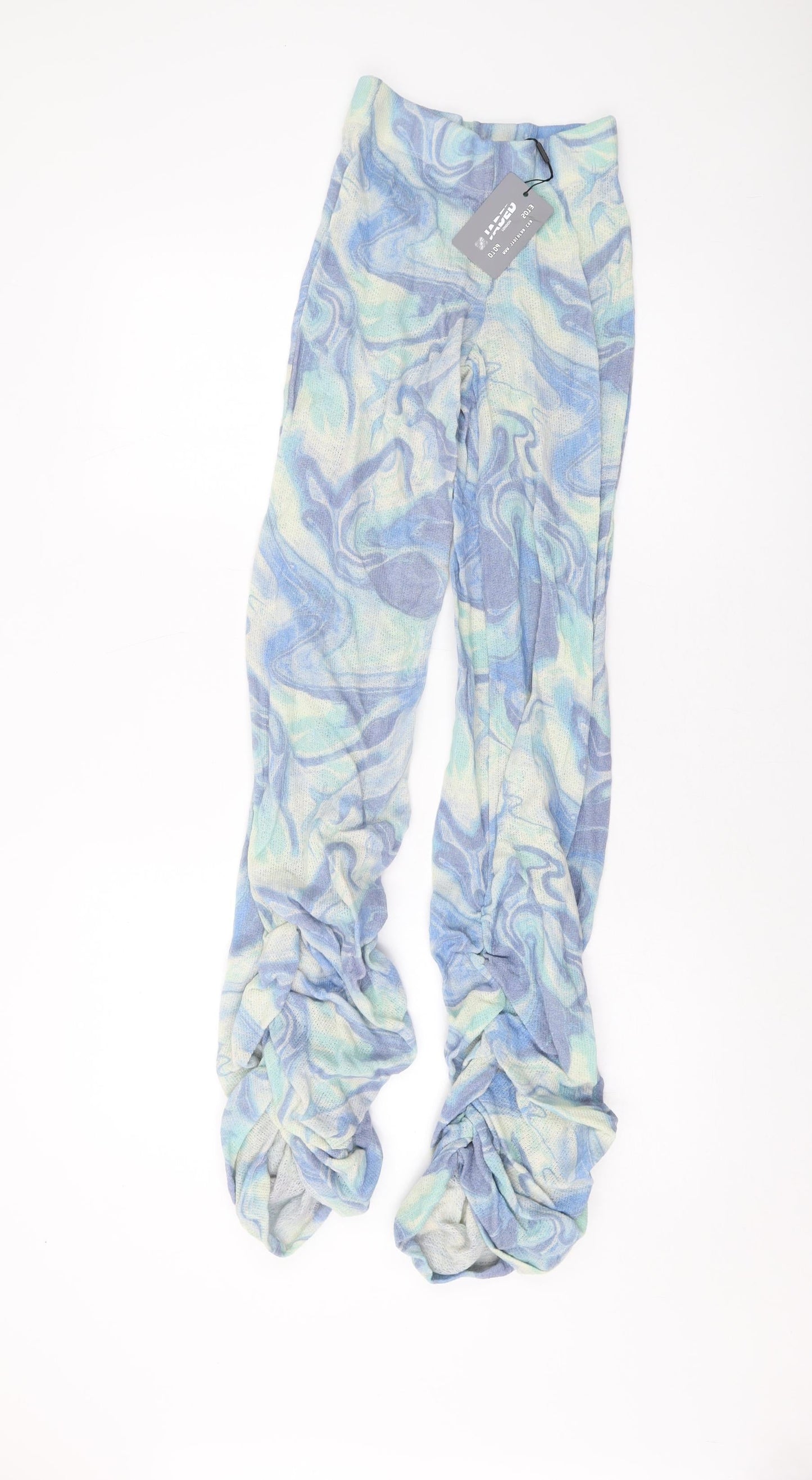 Jared Womens Blue Geometric Acrylic Trousers Size 4 L32 in Regular