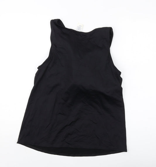 Lands' End Womens Black Nylon Basic T-Shirt Size 18 Round Neck Pullover