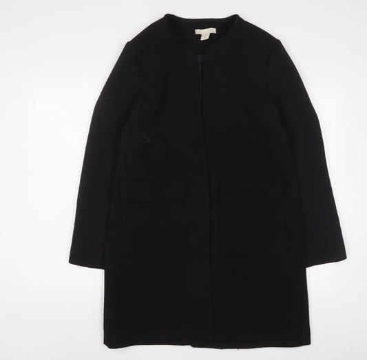 H&M Womens Black Jacket Blazer Size 12 Snap