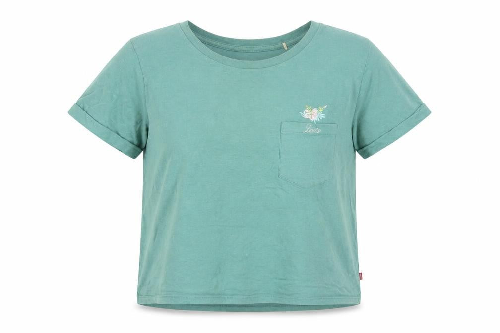 Womens UK Size M Levi's Green Cotton T-Shirt