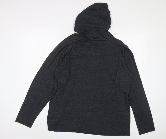Cheetah Mens Grey Cotton Pullover Hoodie Size M