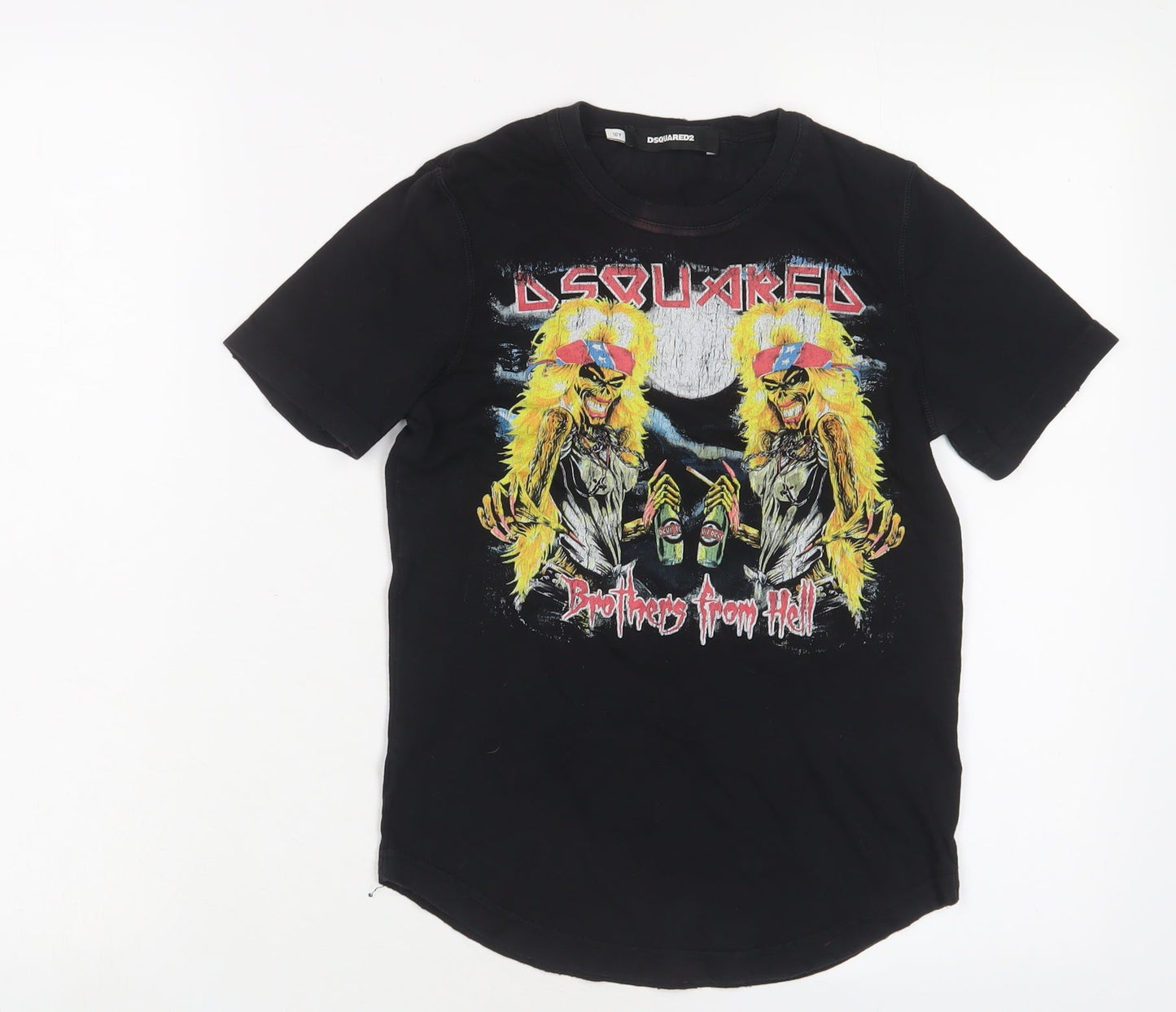 Dsquared2 Boys Black Cotton Basic T-Shirt Size 10 Years Crew Neck Pullover