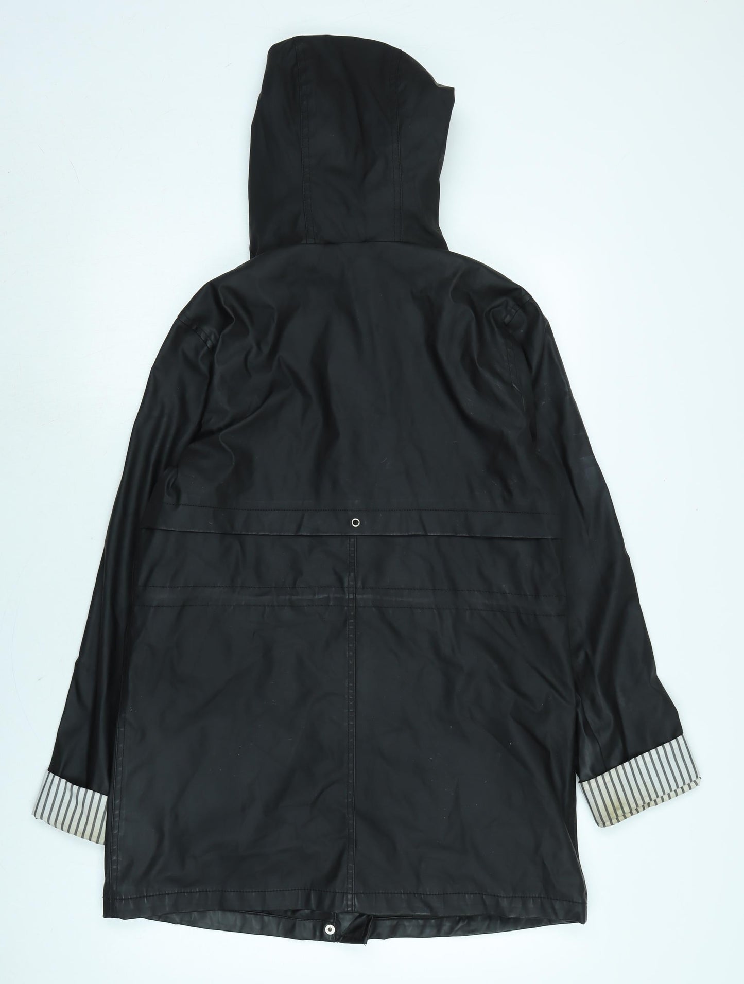 New Look Womens Black Rain Coat Coat Size 10 Zip