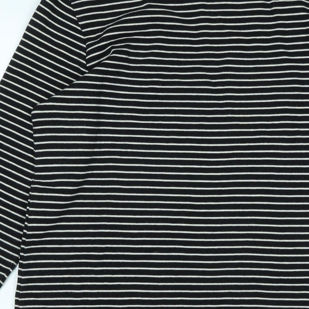 People Tree Womens Black Cotton Jumper Dress Size 12 Crew Neck