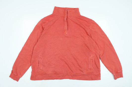 Seasalt Cornwall Womens Pink Cotton Pullover Sweatshirt Size 20 Button - Seasalt Cornwall