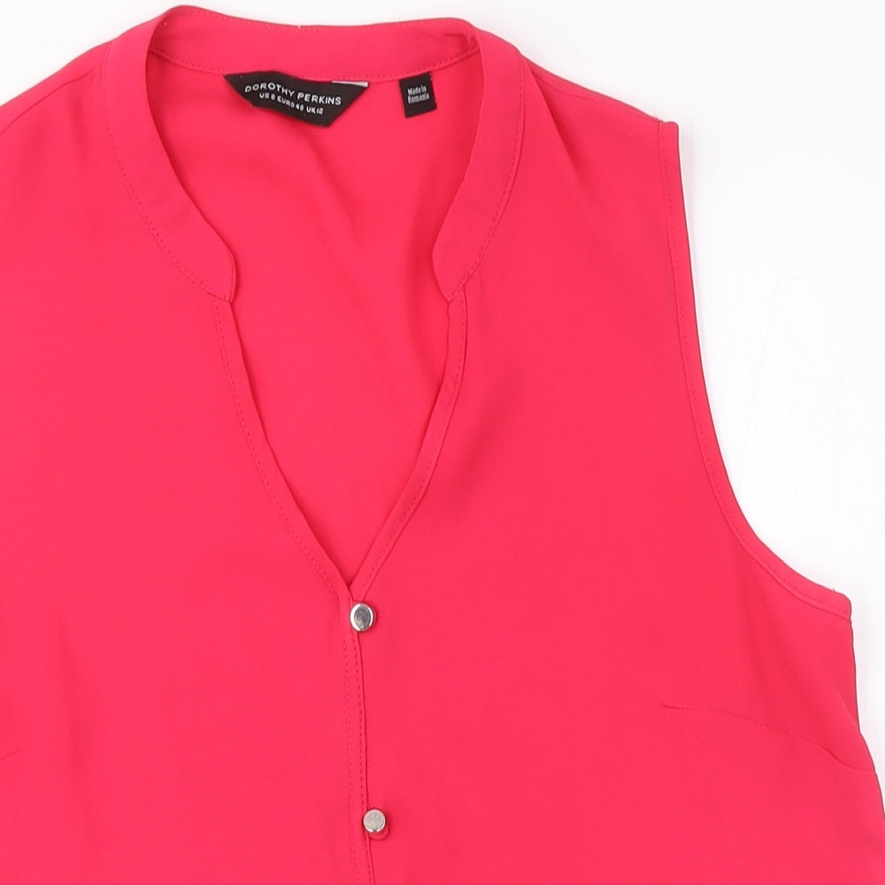 Dorothy Perkins Women's Red Sleeveless Blouse Size 12