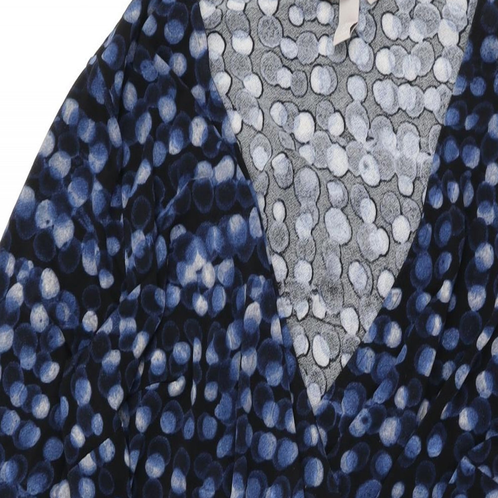 H&M Womens Black Polka Dot Polyester A-Line Size XL V-Neck Pullover