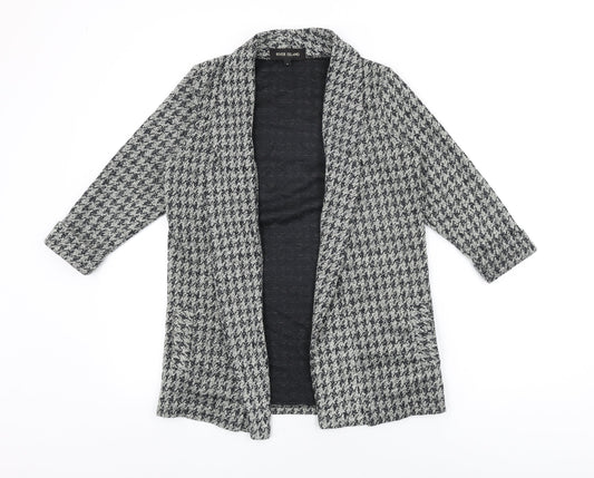 River Island Womens Grey Geometric Jacket Blazer Size 8 - Houndstooth