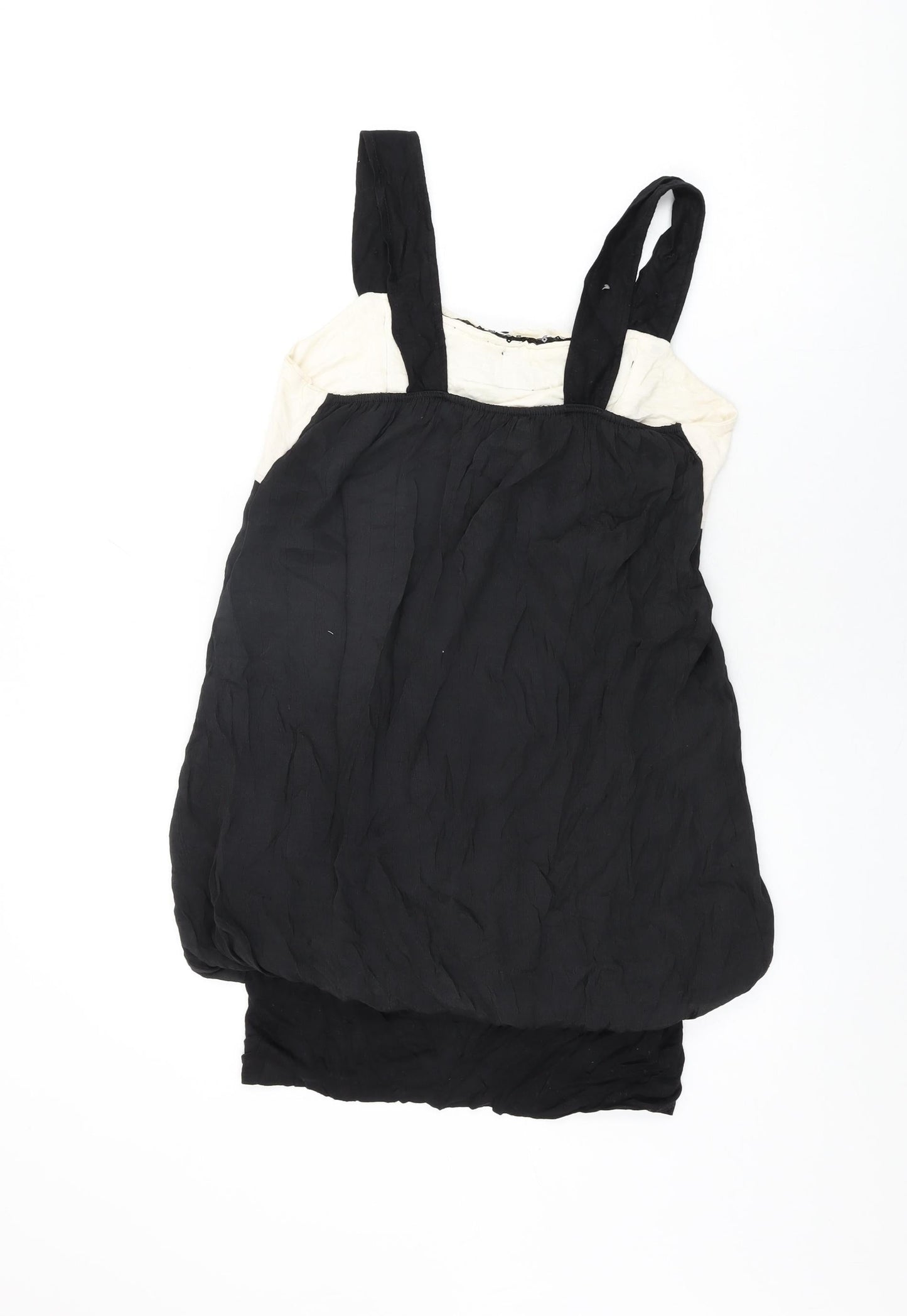 New York Laundry Womens Black Viscose Shift Size 12 Square Neck Pullover