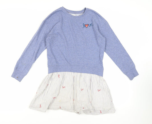 Gap Girls Blue Cotton Tunic Sweatshirt Size 10 Years Pullover
