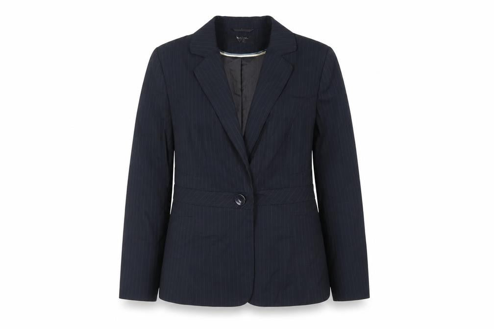 BHS Womens Blue Striped Jacket Blazer Size 18 Button