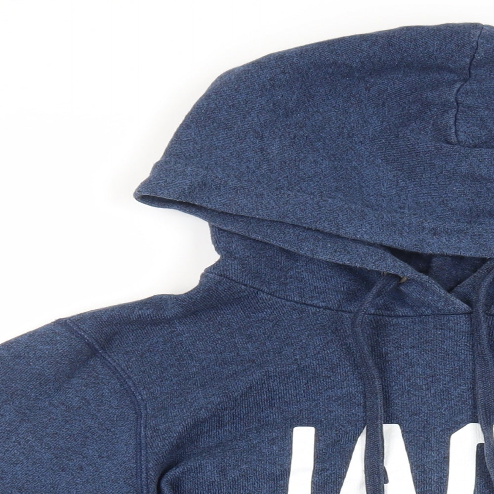 Jack Wills Womens Blue Cotton Pullover Hoodie Size 14 Pullover - Logo Pockets
