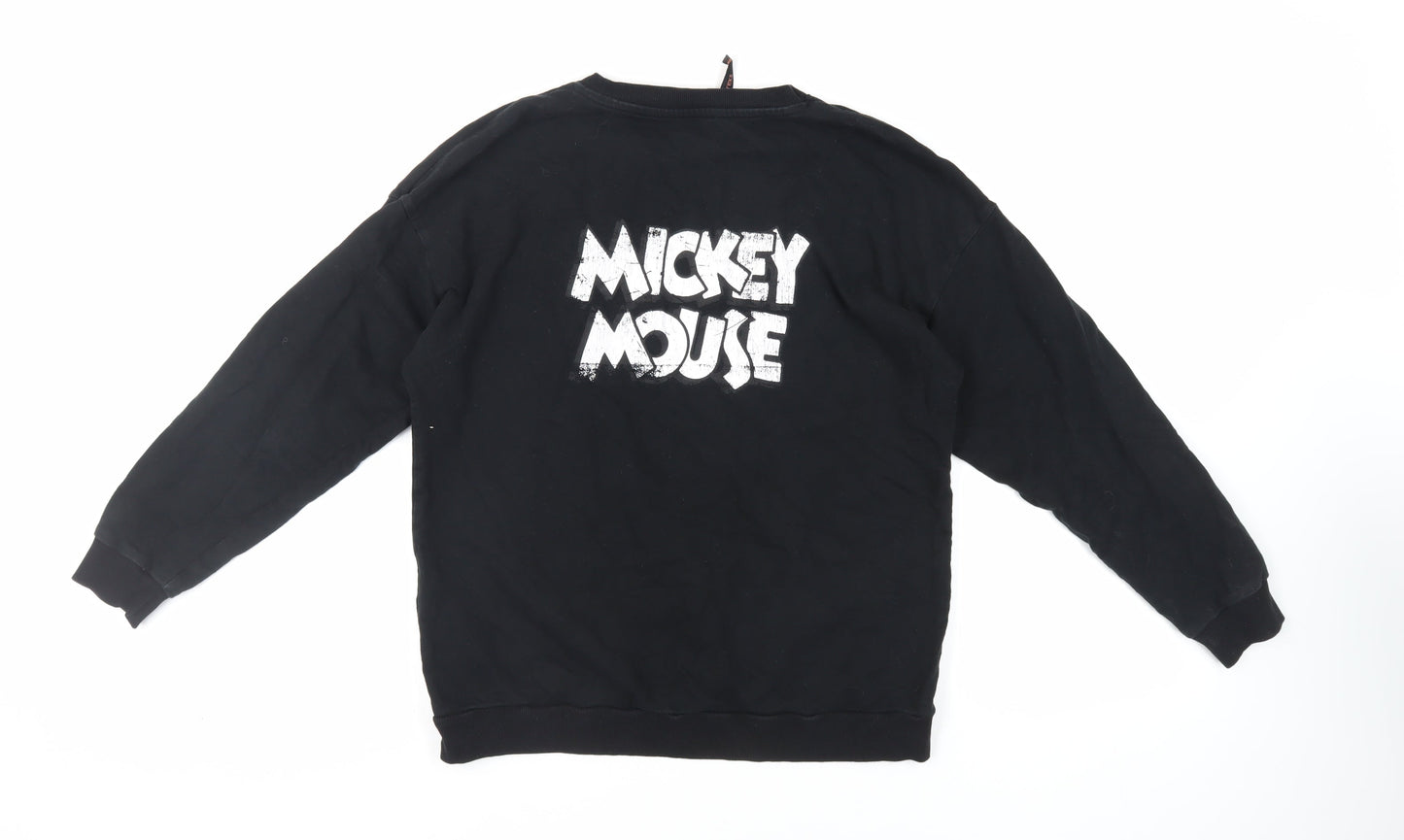 Disney Womens Black Cotton Pullover Sweatshirt Size M Pullover - Mickey Mouse