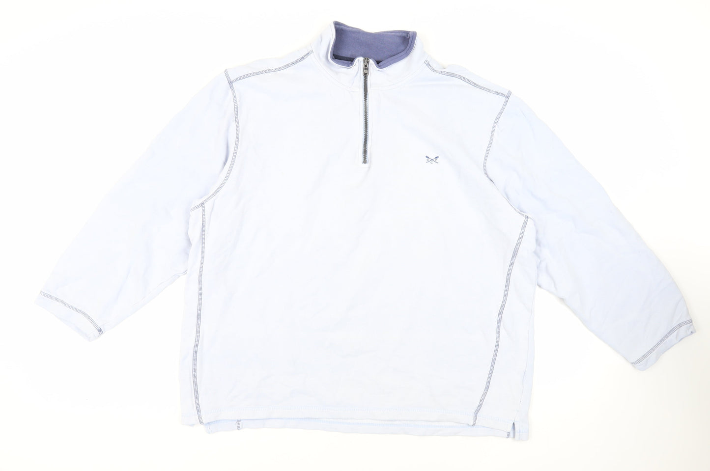 Crew Clothing Mens Blue Cotton Pullover Sweatshirt Size L - Logo