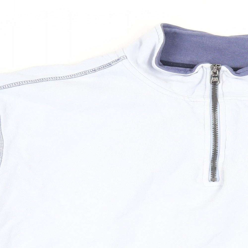 Crew Clothing Mens Blue Cotton Pullover Sweatshirt Size L - Logo