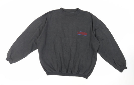 Lee Mens Grey Cotton Pullover Sweatshirt Size L - Vintage Logo