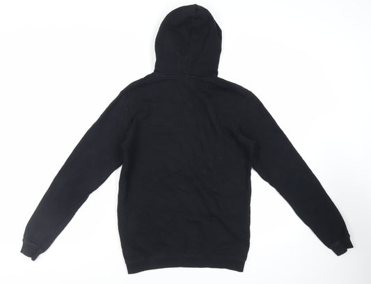 Teemill Mens Black Cotton Full Zip Hoodie Size S - Pockets