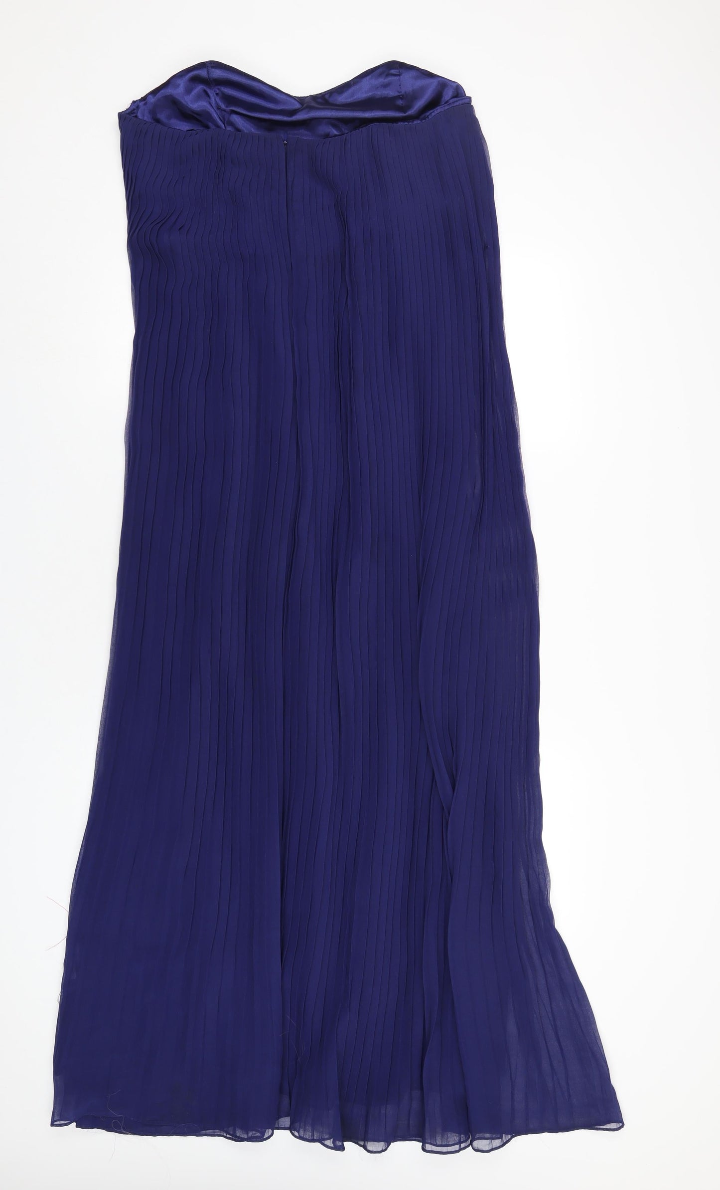French Connection Womens Blue Polyester A-Line Size 14 Sweetheart Zip