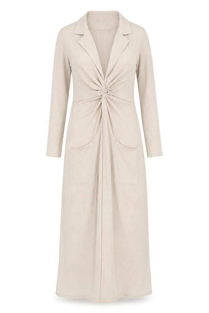 ASOS Womens Beige Polyester Maxi Size 8 Collared Pullover