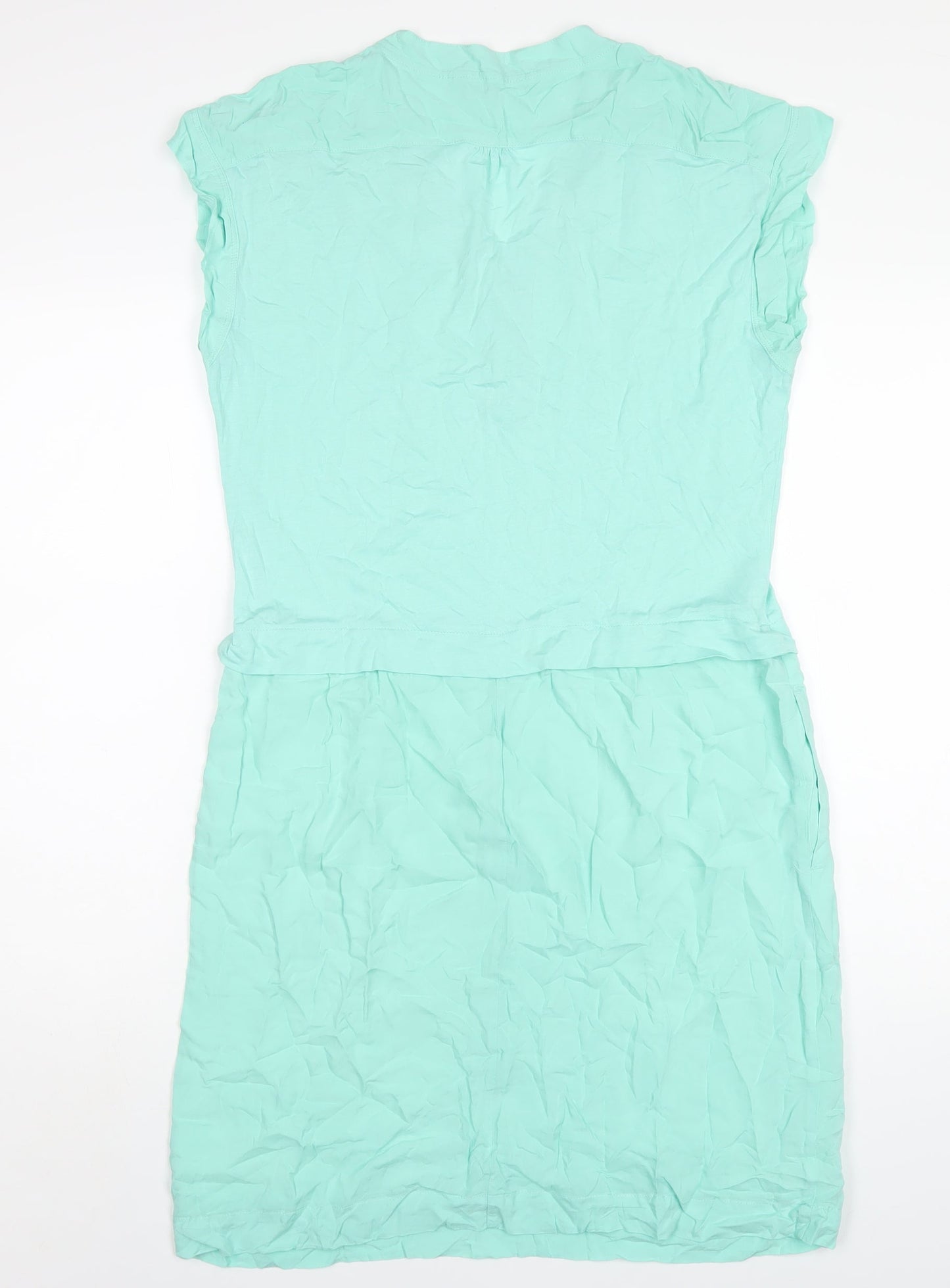 Sandwich Womens Green Cotton A-Line Size 10 V-Neck Pullover