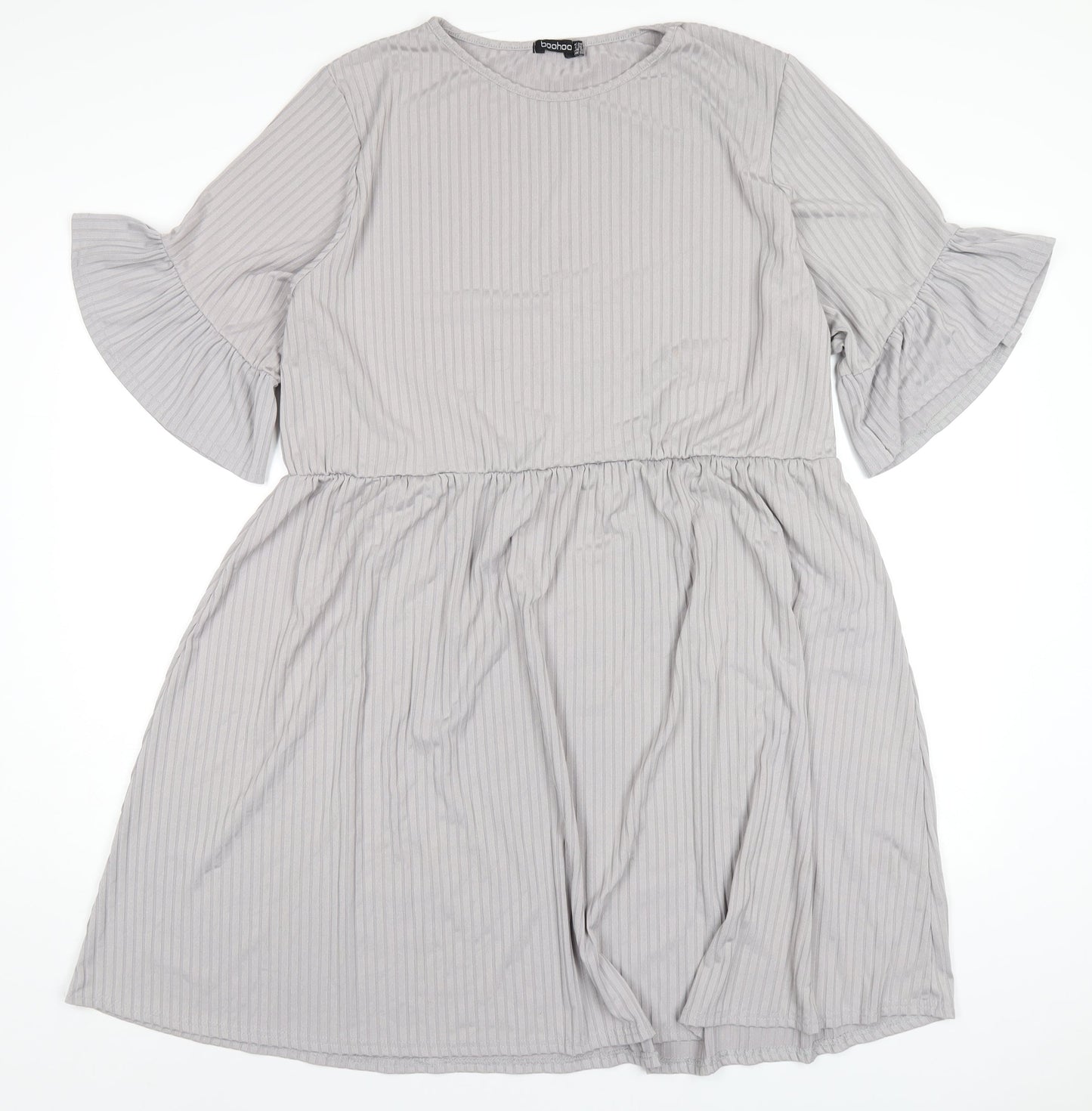 Boohoo Womens Grey Polyester A-Line Size 24 Round Neck Pullover