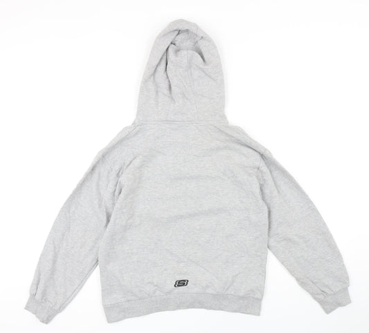 Sketchers Boys Grey Polycotton Pullover Hoodie Size 12-13 Years Zip