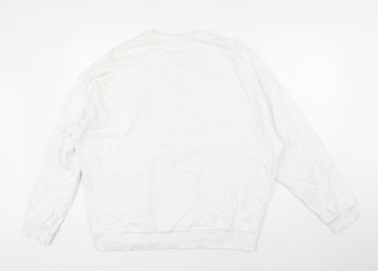 ASOS Womens White Polyester Pullover Sweatshirt Size L