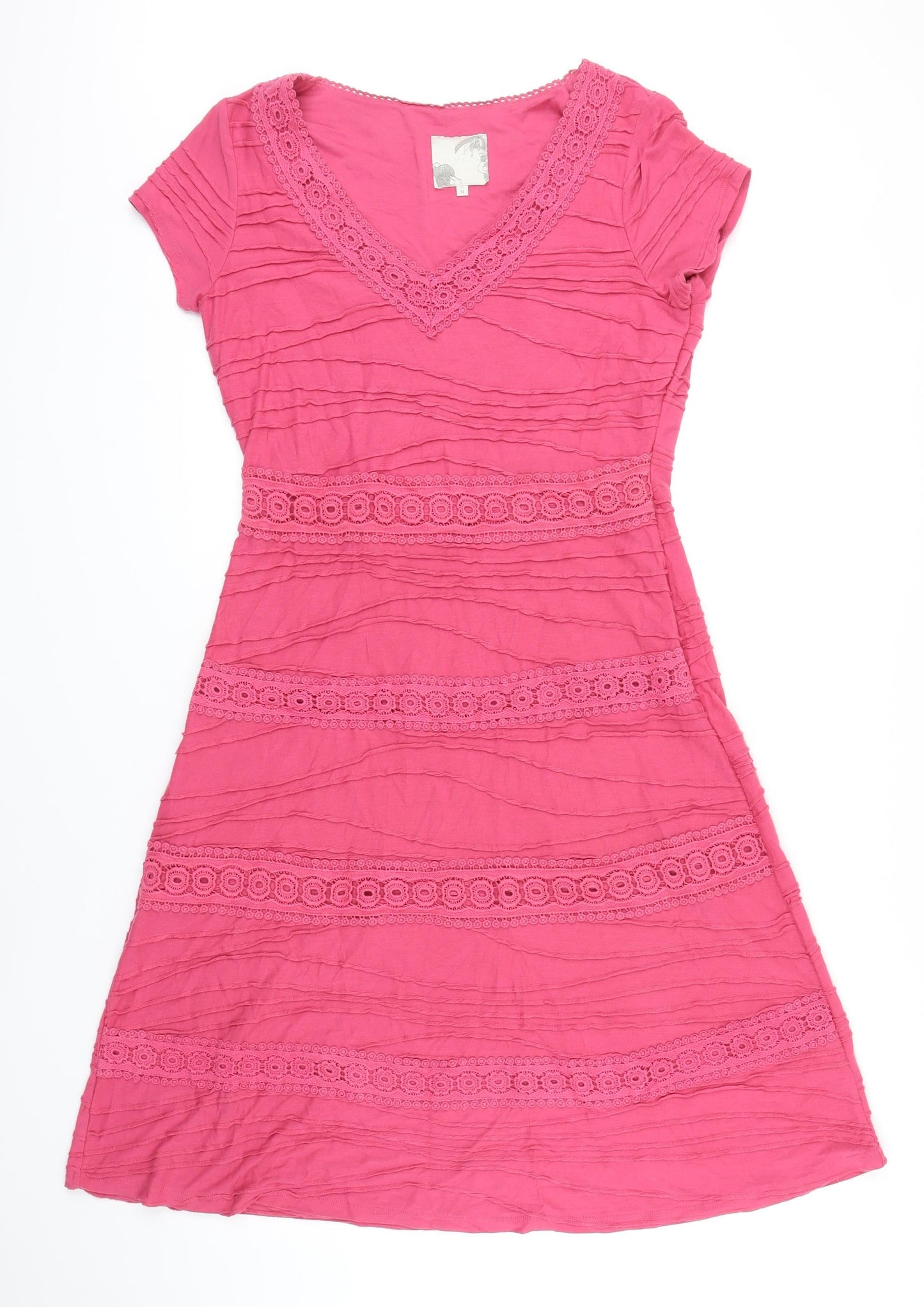 RJR.John Rocha Womens Orange Polyester Shift Size 12 V-Neck