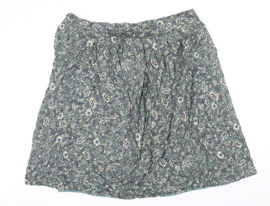 Country Collection Womens Multicoloured Floral Viscose A-Line Skirt Size 22 in Button