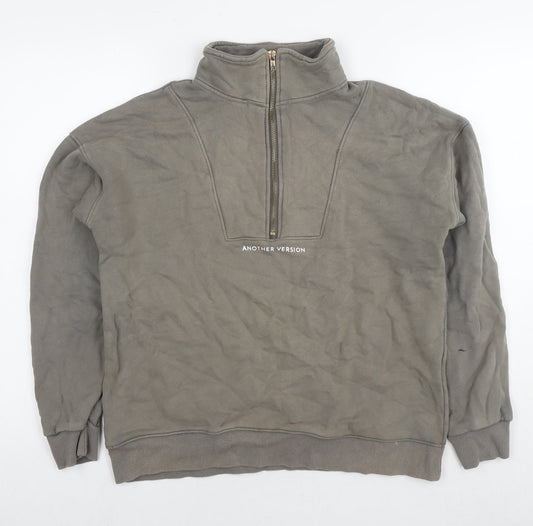 Another Version Womens Green Cotton Pullover Sweatshirt Size M Pullover - Logo