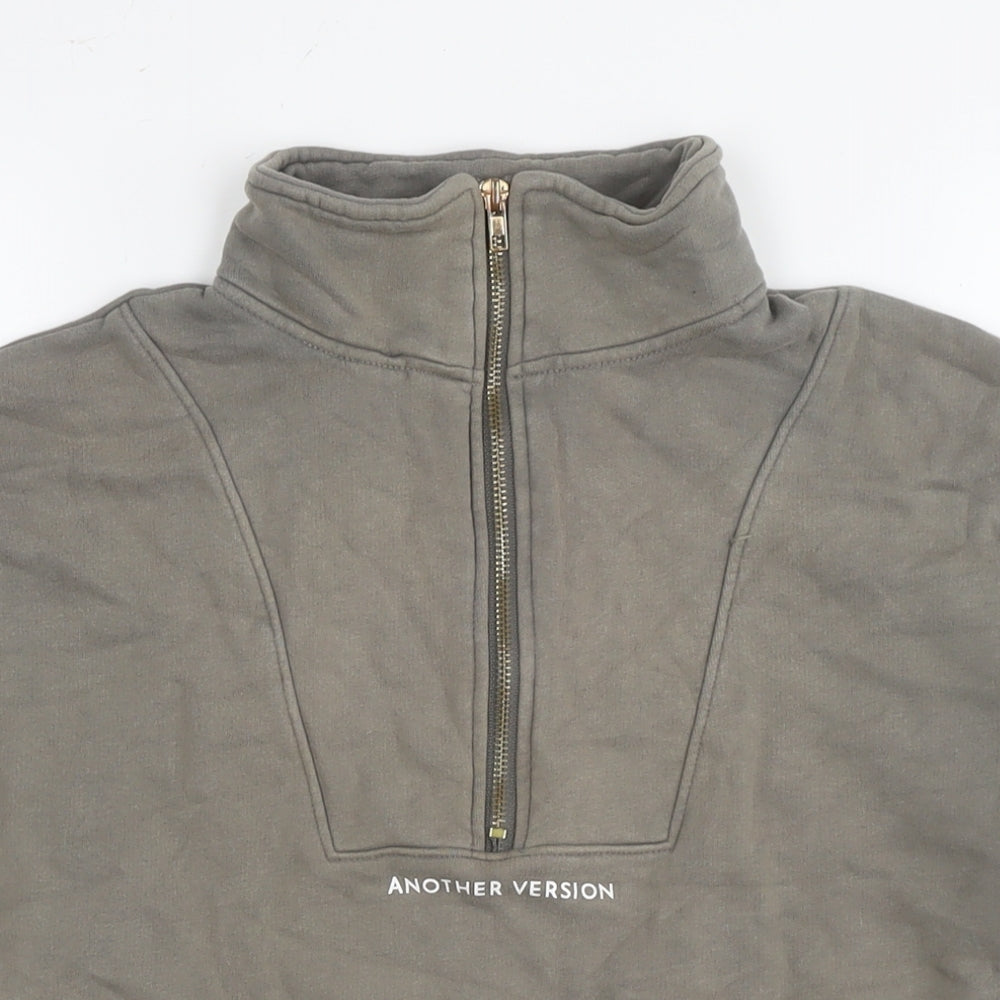 Another Version Womens Green Cotton Pullover Sweatshirt Size M Pullover - Logo