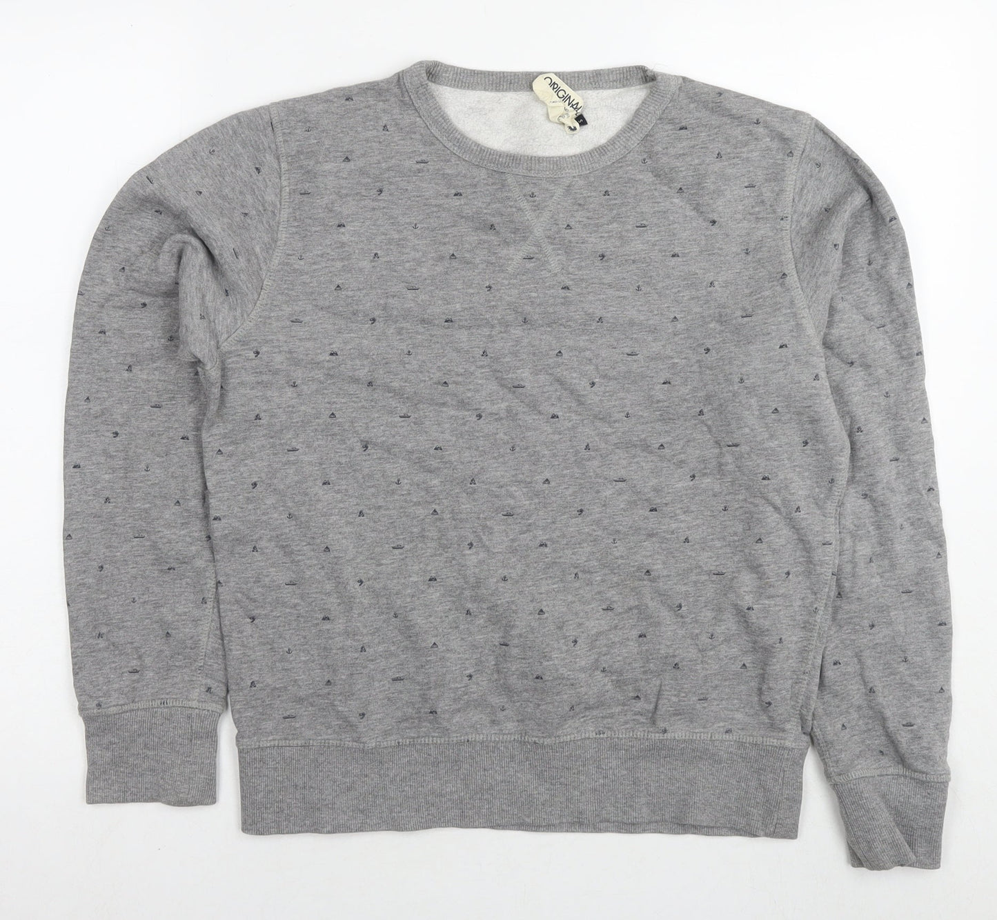 Jack Wills Womens Grey Geometric Cotton Pullover Sweatshirt Size S Pullover