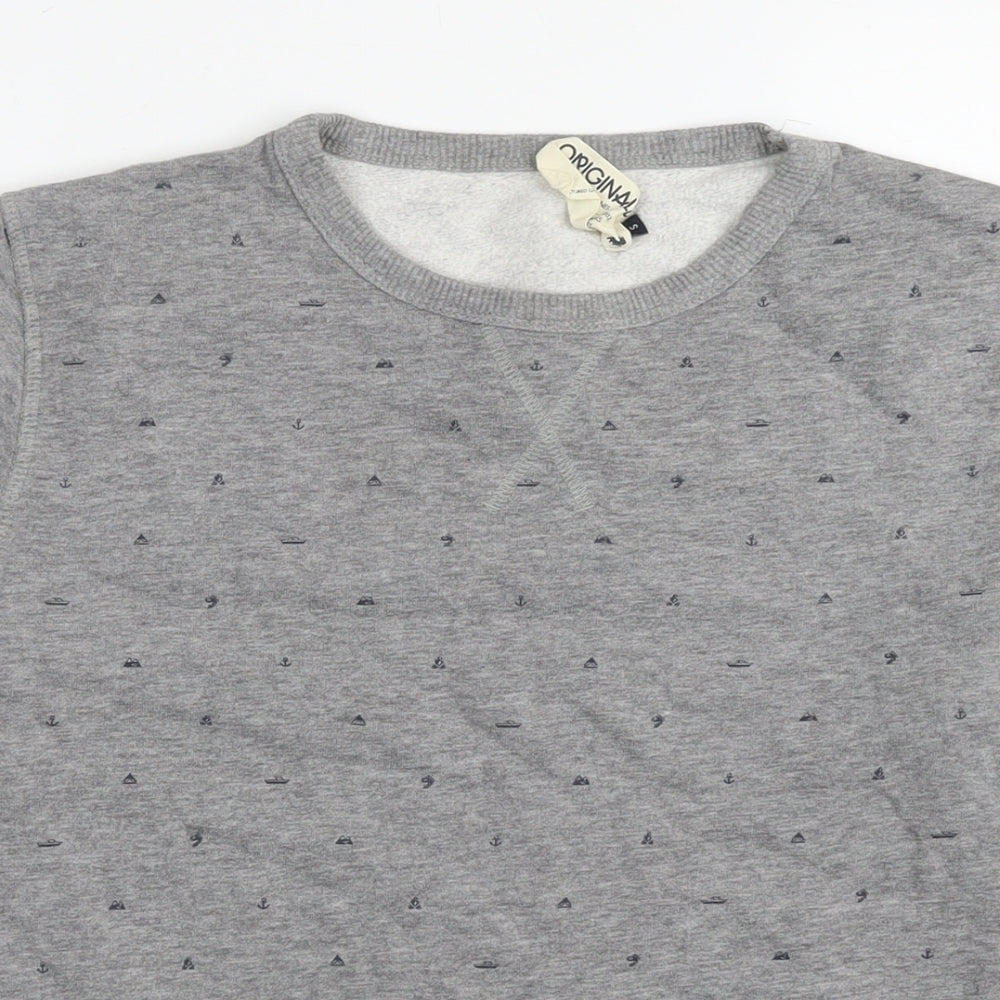 Jack Wills Womens Grey Geometric Cotton Pullover Sweatshirt Size S Pullover