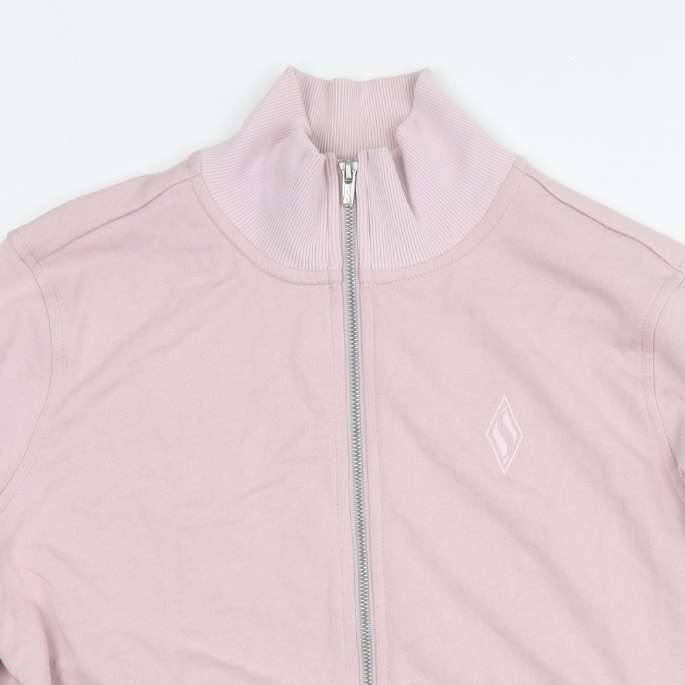 Skechers Womens Pink Cotton Full Zip Hoodie Size M Zip