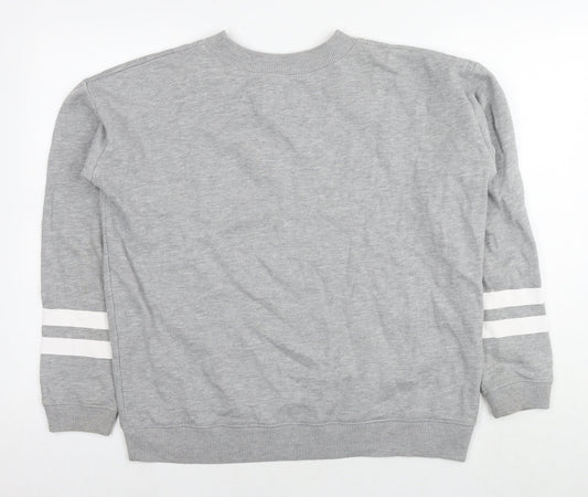 Pull&Bear Womens Grey Cotton Pullover Hoodie Size L Pullover - Teenage Disaster